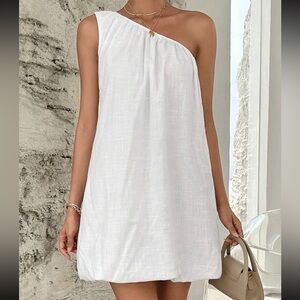 Elegant White One-Shoulder Dress